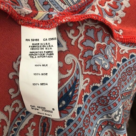 Fifteen Twenty 100% Silk Multi-Colored Tunic Top - Sleeveless - Picture 6 of 8